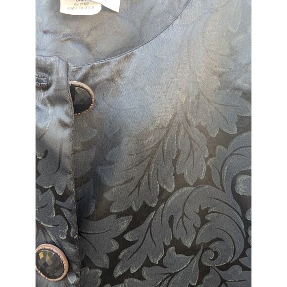 Womens Vintage Dark Romantic Button Front Blouse Sz 14 Whimsigoth Peplum Gothic - Picture 3 of 8